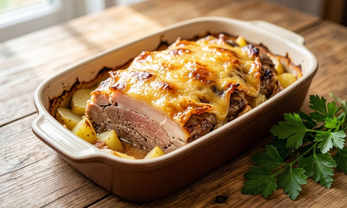 Featured image of post Мясо по-французски в духовке: классический рецепт с картофелем и сыром